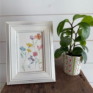 Floral Watercolor original 4x6 in White Frame